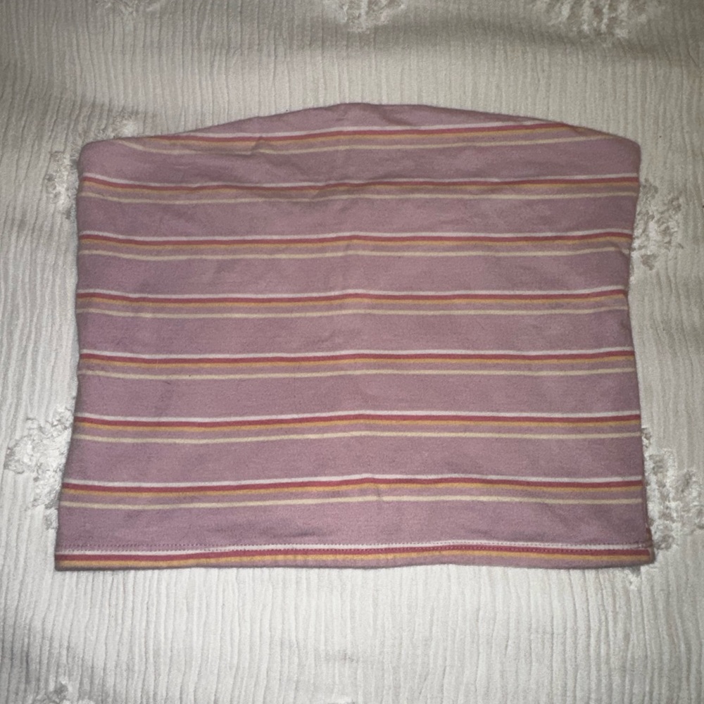 Pink striped tube top